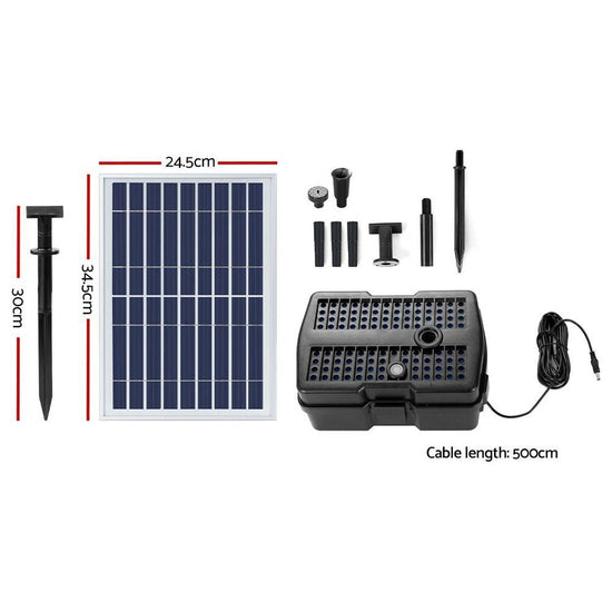 Gardeon Solar Pond Pump with Filter Box 5FT