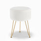 Artiss Ottoman Foot Stool Vanity Velvet Round White