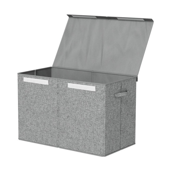 Keezi Large Toy Box Chest Storage with Flip-Top Lid Foldable Organizer Bins Grey