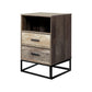 Artiss Bedside Table 2 Drawers with Shelf - BADAN