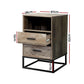 Artiss Bedside Table 2 Drawers with Shelf - BADAN