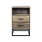 Artiss Bedside Table 2 Drawers with Shelf - BADAN