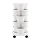 Green Fingers 5 Tier Vertical Garden Planter, Stackable Planters with Wheels, White, Garden Bed, Garden Tower Indoor Outdoor, Auto Drainage System, for Strawberries, Herbs, Flowers, Vegetables