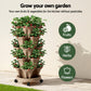 Green Fingers Garden Bed 5 Tier Vertical Garden Grey Strawberry Stackable Planters Herb Petunias Tan