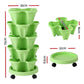 Green Fingers Garden Bed 5 Tier Vertical Garden Grey Strawberry Stackable Planters Herbs Light Green
