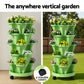 Green Fingers Garden Bed 5 Tier Vertical Garden Grey Strawberry Stackable Planters Herbs Light Green