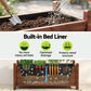 Green Fingers Garden Bed Wooden Planter Box Raised Container Growing 90x30x33cm Brown