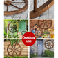 Gardeon Garden Decor Outdoor Ornament Wooden Wagon Wheel