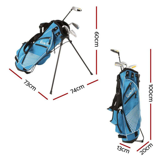 Everfit Golf Clubs Set Junior Right Handed Golf Wedges Iron Golf Stand Bag