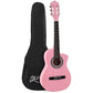 Alpha 34 Inch Classical Guitar Wooden Body Nylon String Beginner Kids Gift Pink