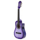 Alpha 34" Inch Guitar Classical Acoustic Cutaway Wooden Ideal Kids Gift Children 1/2 Size Purple with Capo Tuner