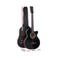 ALPHA 38 Inch Wooden Acoustic Guitar with Accessories set Black