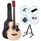 ALPHA 38 Inch Wooden Acoustic Guitar with Accessories set Natural Wood