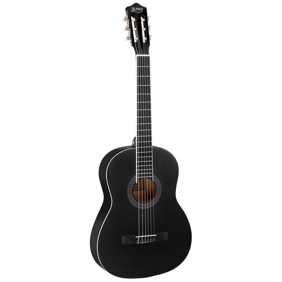 Alpha 39 Inch Classical Guitar Wooden Body Nylon String Beginner Gift Black