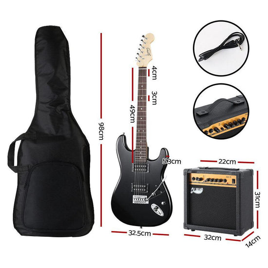 Alpha Electric Guitar Music String Instrument 20W Amplifier Black