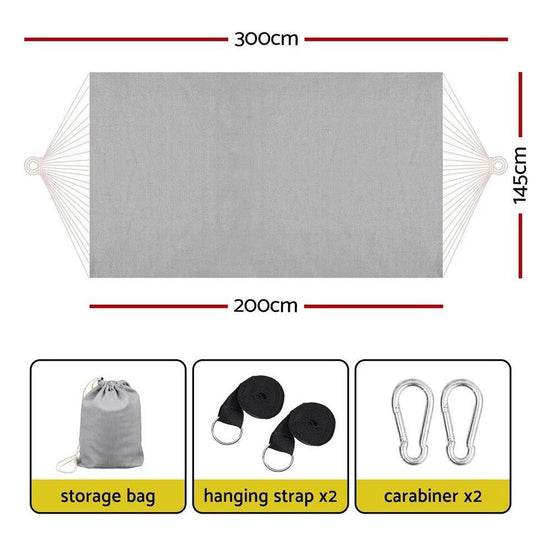 Gardeon Hammock Bed w/ Travel Bag Outdoor Lounge Chair Grey