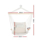 Gardeon Hammock Chair Hanging with Armrest Camping Hammocks Cream