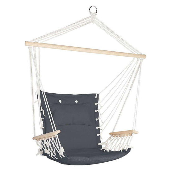 Gardeon Hammock Chair Hanging with Armrest Camping Hammocks Grey