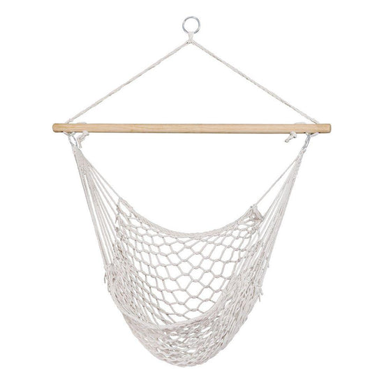 Gardeon Hammock Chair Outdoor Hanging Camping Mesh Indoor Cream