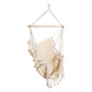 Gardeon Hanging Hammock Chair Outdoor Swing Hammocks Tassel Cream