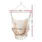Gardeon Hanging Hammock Chair Outdoor Swing Hammocks Tassel Cream