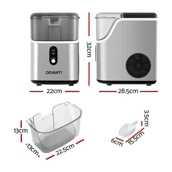 Devanti Ice Maker Machine 15kg Nugget Ice Cube