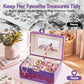 Keezi Kids Jewellery Box Organiser for Girls Kids Music Box Unicorn Purple