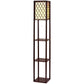 Artiss Floor Lamp 3 Tier Shelf Storage LED Light Stand Home Room Pattern Brown