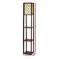 Artiss Floor Lamp 3 Tier Shelf Storage LED Light Stand Home Room Pattern Brown