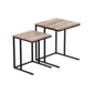 Artiss Nesting Coffee Table Sef of 2 Walnut Brok