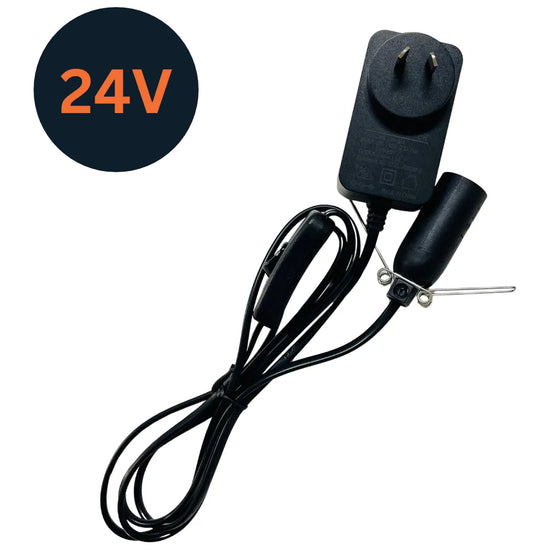 Electrical Cord for Salt Lamps BLACK 1.8m (24V) Suitable for 10w or 25w globe ONLY