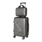 Wanderlite 2pc Luggage 12" 20" Trolley Travel Suitcase Storage Carry On TSA Lock Dark Grey