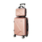 Wanderlite 2pc Luggage 12" 20" Trolley Travel Suitcase Storage Carry On TSA Lock Rose Gold