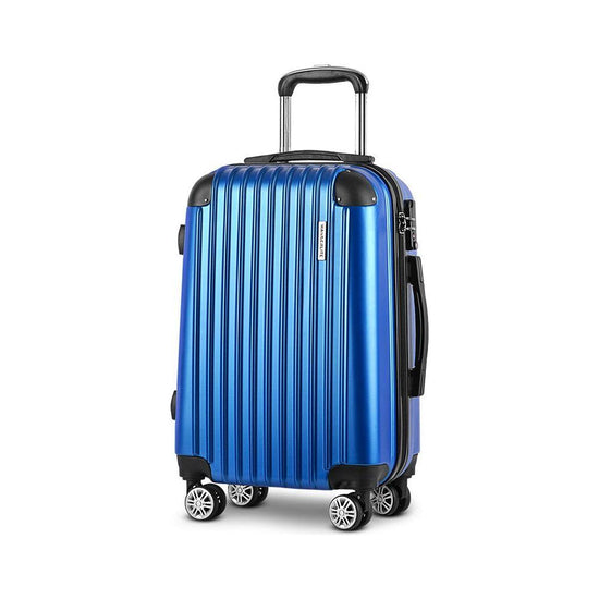 Wanderlite 28" 75cm Luggage Trolley Travel Suitcase Set Carry On Hard Case TSA Lock Lightweight Blue