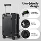 Wanderlite 2pcs Trunk Luggage Suitcase Travel Carry On TSA Lock 12" 20" Black
