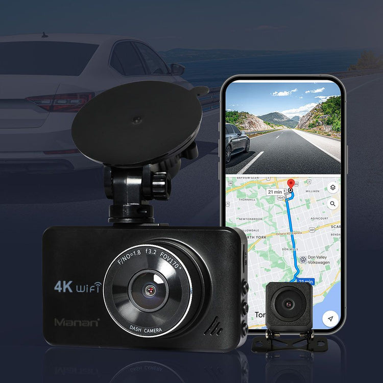 Manan 4K Car Dash Camera Front and Rear Dual Wifi GPS-1831592586662514695