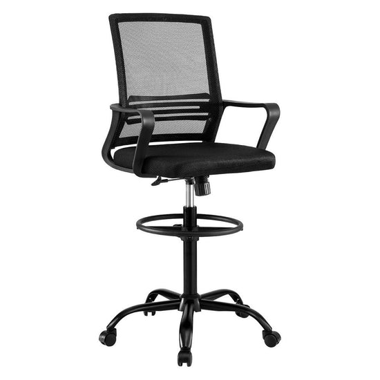 Artiss Office Chair Drafting Chairs Stool Computer Desk Studios Mesh Black