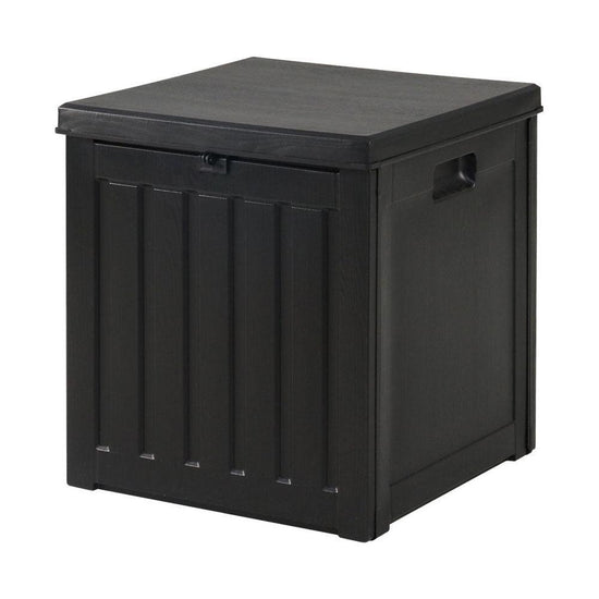 Gardeon Outdoor Storage Box 80L Container Lockable Garden Toy Tool Shed Black