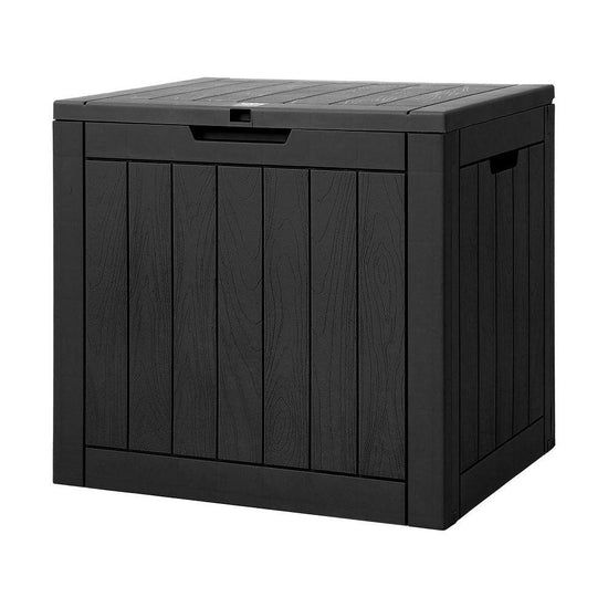 Gardeon Outdoor Storage Box 118L Container Lockable Indoor Garden Toy Tool Shed Black