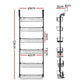 Artiss Over Door Storage Hanger Pantry 6-Tier Metal Hook Hanging Organiser Black