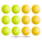 Everfit 12PC Pickleballs Set 40-Hole Design Indoor Outdoor Durable PE Balls Green/Yellow