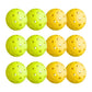 Everfit 12PC Pickleballs Set 40-Hole Design Indoor Outdoor Durable PE Balls Green/Yellow