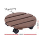 Gardeon 2PC Plant Carts HDPE Plant Caddy With Lockable Wheels Rolling Brown