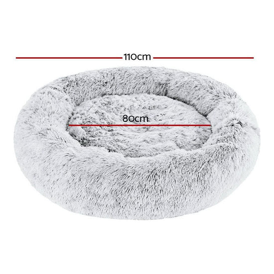 i.Pet Pet Bed Dog Cat 110cm Calming Extra Large Soft Plush Light Charcoal