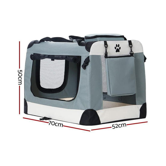 i.Pet Pet Carrier Soft Crate Dog Cat Travel 70x52CM Portable Foldable Car Large