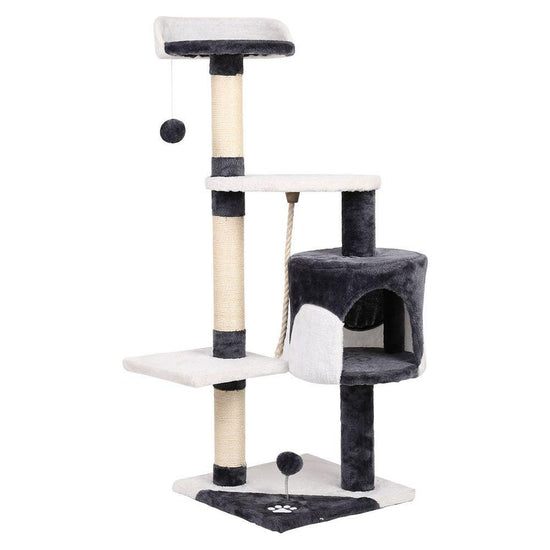 i.Pet Cat Tree 112cm Tower Scratching Post Scratcher Wood Condo House Furniture