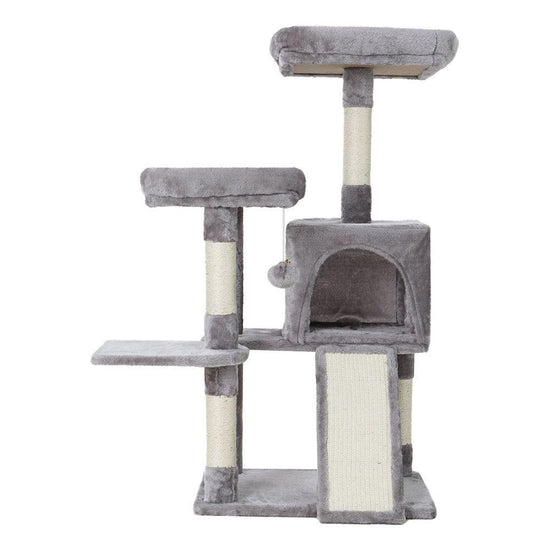 i.Pet Cat Tree 103cm Tower Scratching Post Scratcher Wood Condo House Trees Grey