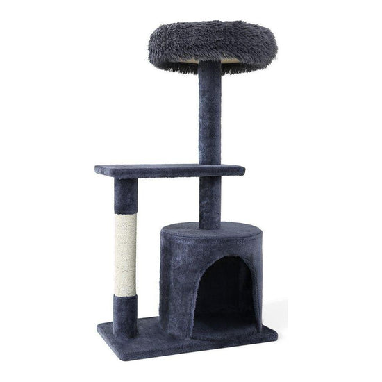 i.Pet Cat Tree 94cm Scratching Post Tower Scratcher Condo House Wood Trees Grey