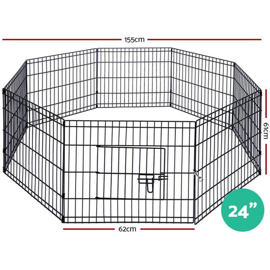 i.Pet 24" 8 Panel Dog Playpen Pet Fence Exercise Cage Enclosure Play Pen