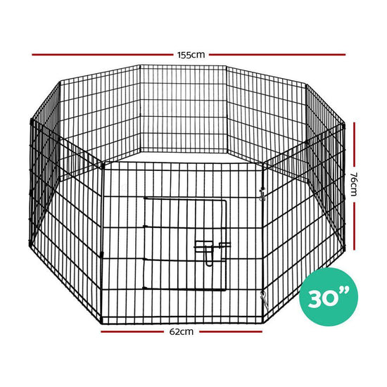 i.Pet 30" 8 Panel Dog Playpen Pet Fence Exercise Cage Enclosure Play Pen